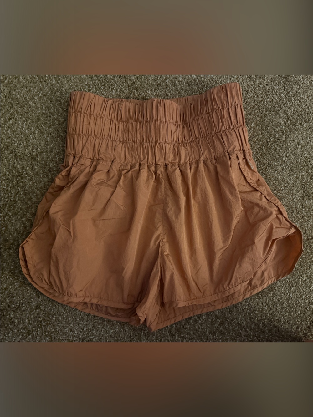 FP Movement Women’s High-Waist Elastic Rust Brown Shorts